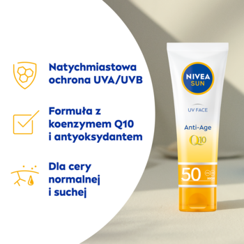 NIVEA SUN UV Face Anti-Age,krem do twarzy, przeciwzmarszczkowy, z koenzymem Q10, SPF 50,rich-content-3