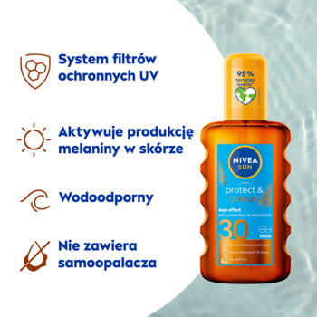 NIVEA SUN Protect & Bronze ,olejek do opalania w sprayu, aktywujący naturalną opaleniznę, SPF 30,rich-content-3
