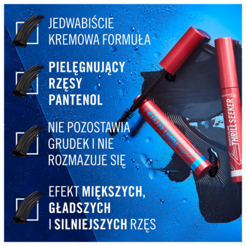 Rimmel Wonder’Volume Thrill Seeker tusz do rzęs na mokrym tle, z pantenolem, wodoodporny.