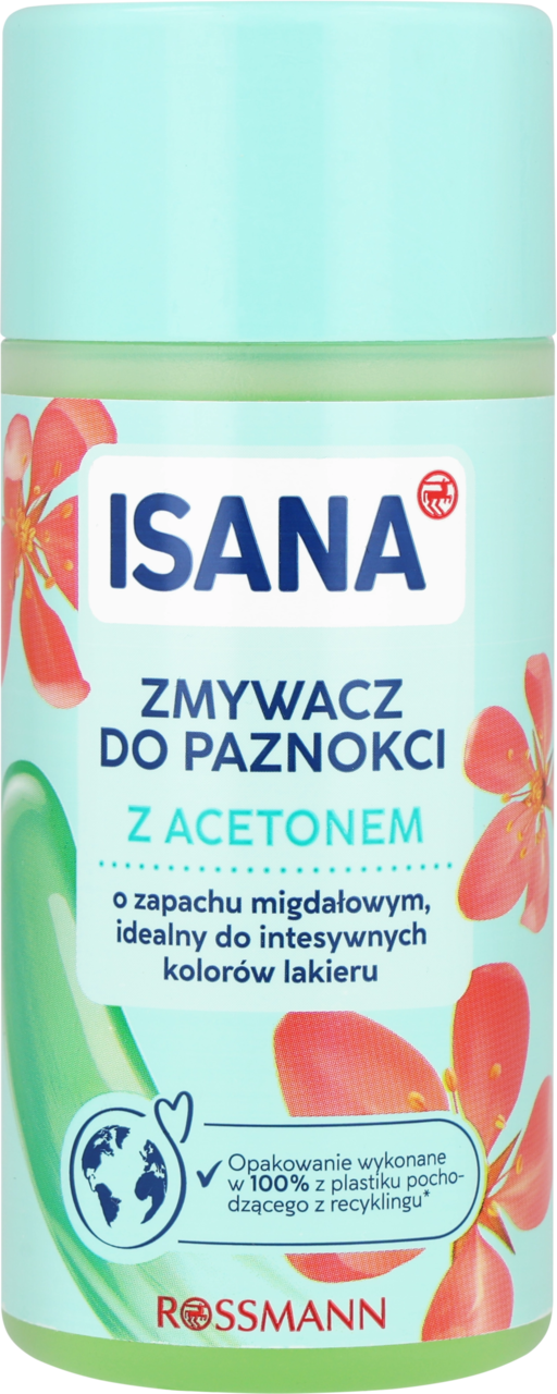 ISANA, zmywacz do paznokci z acetonem, o zapachu migdałowym, 125 ml