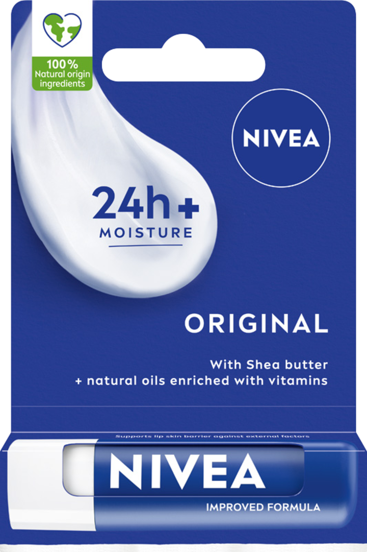 NIVEA, Original, pomadka do ust, pielęgnująca, 4,8 g