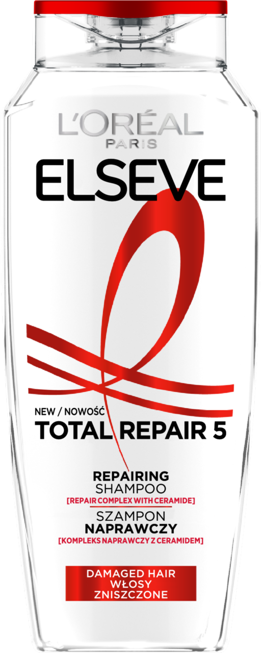 L'ORÉAL PARIS ELSEVE, Total Repair 5, szampon do włosów, regenerujący, z kompleksem Keratin 2%, włosy zniszczone, 400 ml