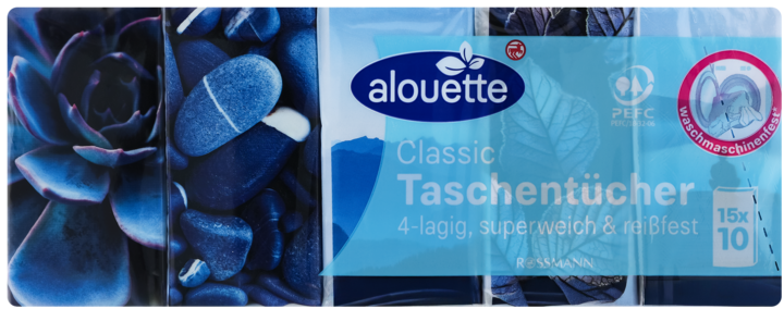 ALOUETTE, Classic, chusteczki higieniczne, 4-warstwowe, różne rodzaje, 15 x 10 szt