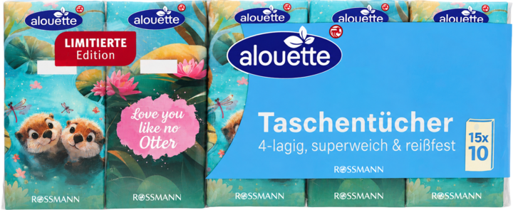 ALOUETTE, Classic, chusteczki higieniczne, 4-warstwowe, różne rodzaje, 15 x 10 szt