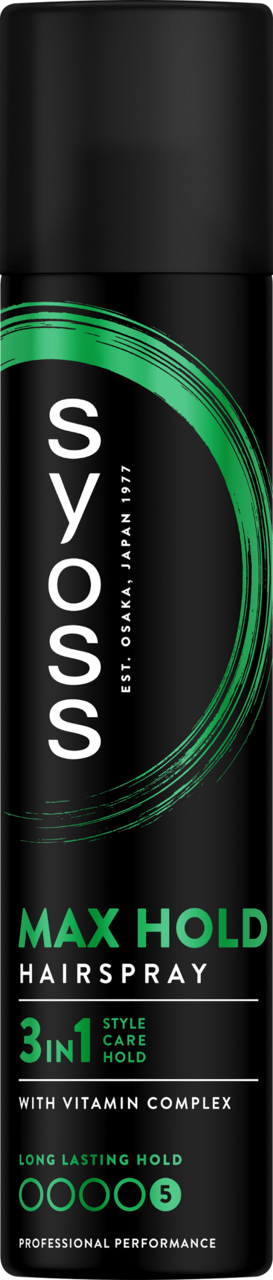 SYOSS, Max Hold, lakier do włosów utrwalający, 3w1, poziom utrwalenia 5;, 300 ml