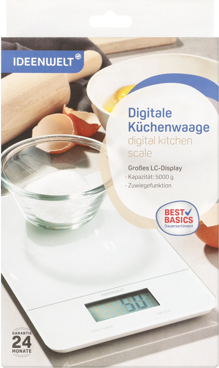 Ideenwelt, waga kuchenna, cyfrowa, Biała, 1 szt