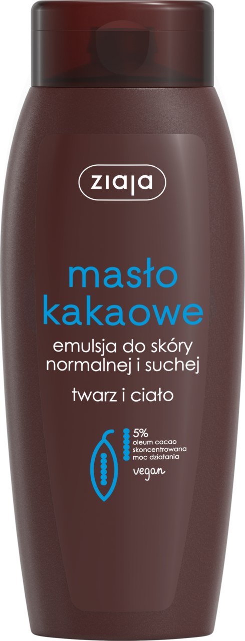 ZIAJA, Masło Kakaowe, emulsja do twarzy i ciała, skóra normalna i sucha, 200 ml