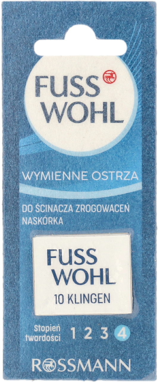 FUSSWOHL, ostrza do ścinacza do usuwania zrogowaciałego naskórka, zapasowe, 10 szt.