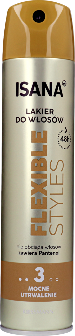 ISANA, Flexible Styles, lakier do włosów, poziom utrwalenia 3, 250 ml