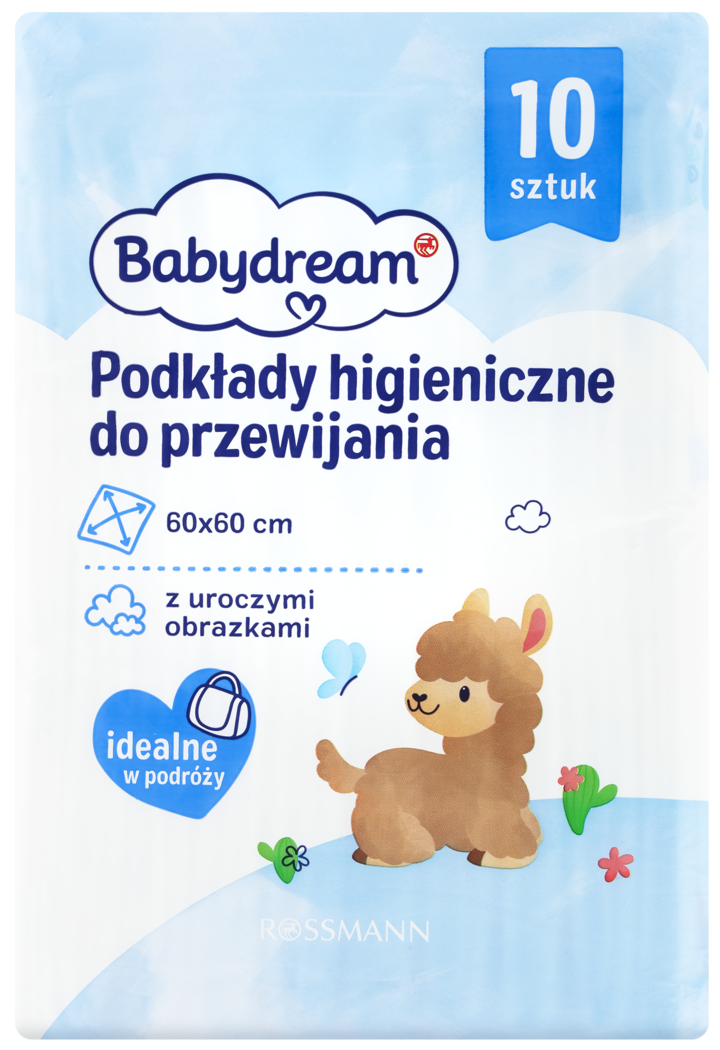 BABYDREAM, podkłady higieniczne do przewijania, 60x60 cm, 10 szt.