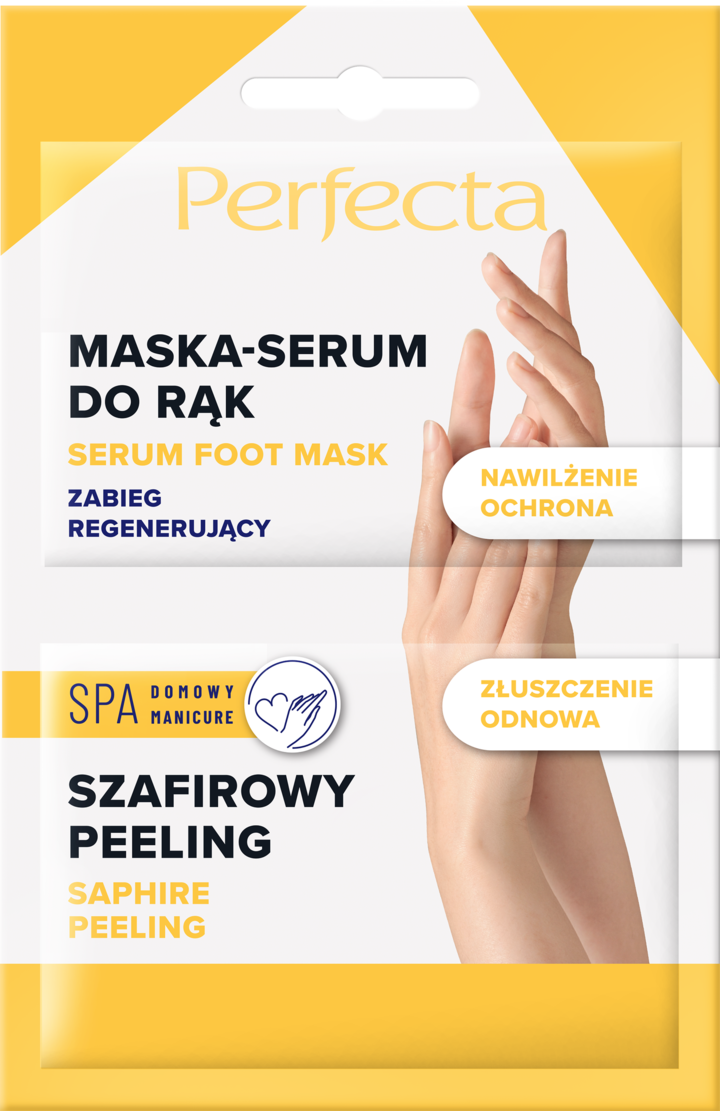 PERFECTA, Spa, zabieg do rąk, regenerujący, maska-serum + szafirowy peeling, 2 x 6 ml