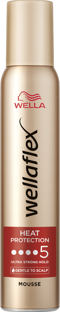 WELLA WELLAFLEX, Heat Protection, pianka do włosów, termoochronna, ultra mocna, poziom utrwalenia 5, 200 ml