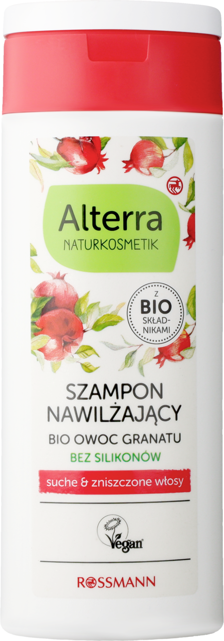 ALTERRA, szampon do włosów, nawilżający, Owoc Granatu, 200 ml
