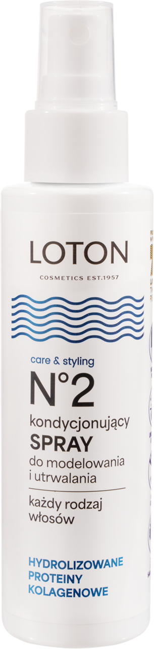 LOTON COSMETICS, Care & Styling, spray do modelowania włosów, utrwalający, kondycjonujący, 125 ml