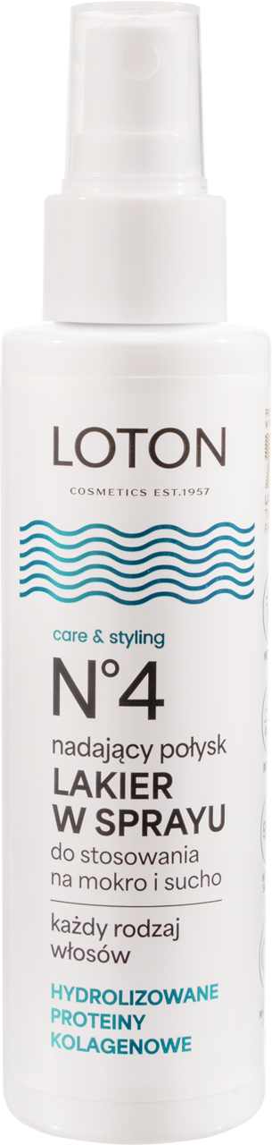 LOTON COSMETICS, Care & Styling, lakier do włosów w sprayu, nadający połysk, 125 ml