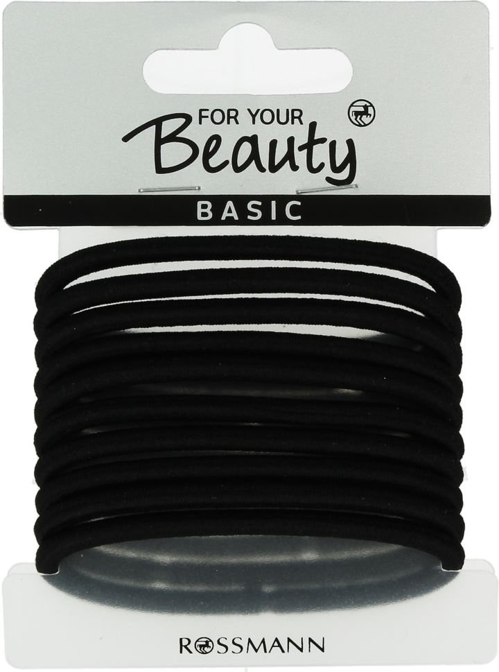 FOR YOUR BEAUTY, Basic, gumki do włosów, różne kolory, 10 szt.