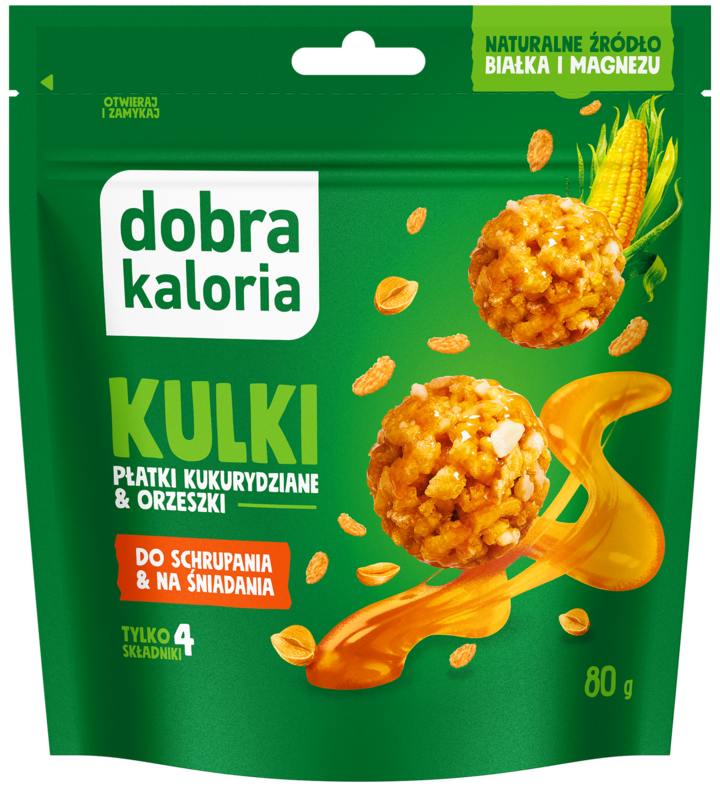 DOBRA KALORIA, kulki z płatkami kukurydzianymi i orzeszkami, 80 g