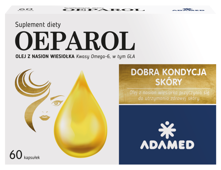 OEPAROL, kapsułki, Olej z nasion wiesiołka, dobra kondycja skóry, suplement diety, 60 szt.