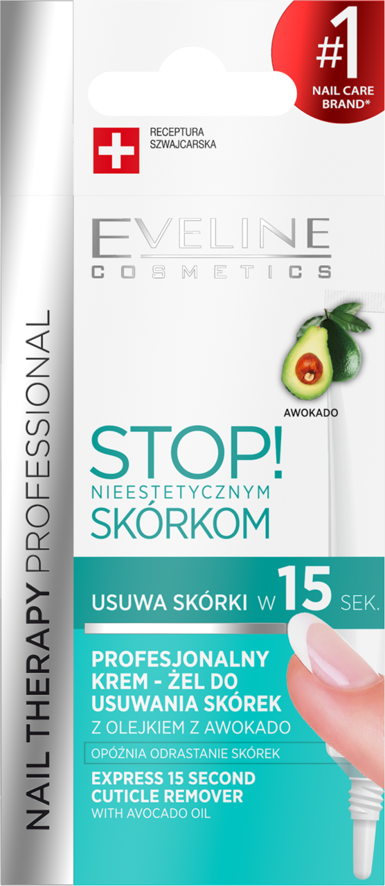 EVELINE COSMETICS, Nail Therapy Professional, krem-żel do usuwania skórek z olejkiem z awokado, 12 ml