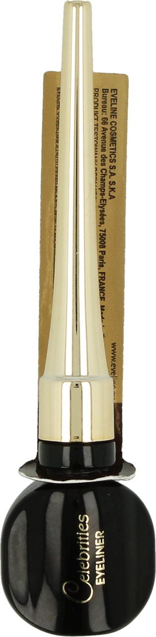 EVELINE COSMETICS, Celebrities, eyeliner w płynie, wodoodporny, Brązowy, 3 ml
