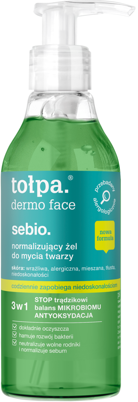 TOŁPA, Dermo Face Sebio., żel do mycia twarzy, normalizujący, 195 ml