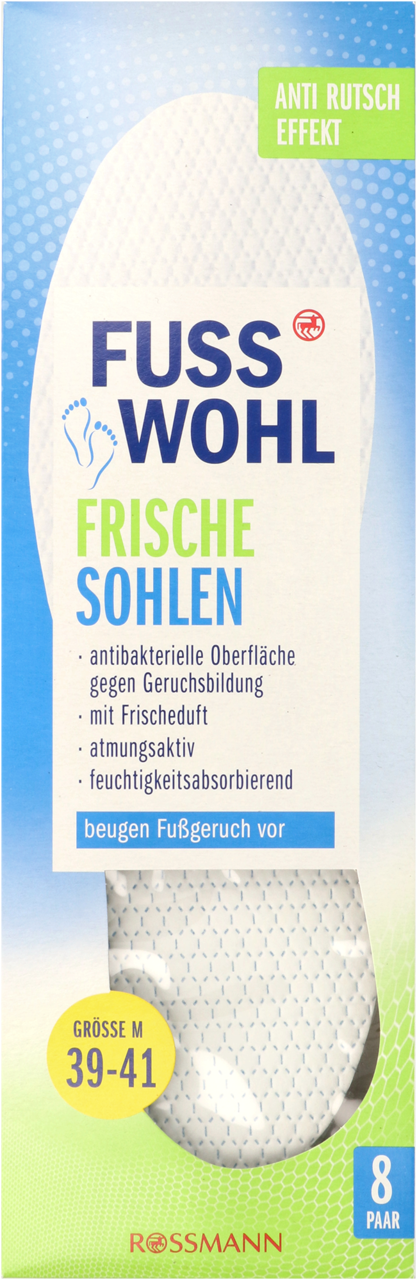 FUSSWOHL, wkładki do butów, odświeżające, rozm. 39-41, 8 par