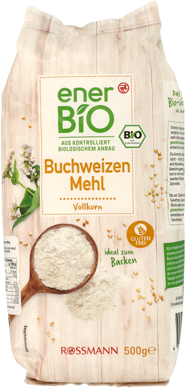 ENERBIO, mąka gryczana, pełnoziarnista, 500 g