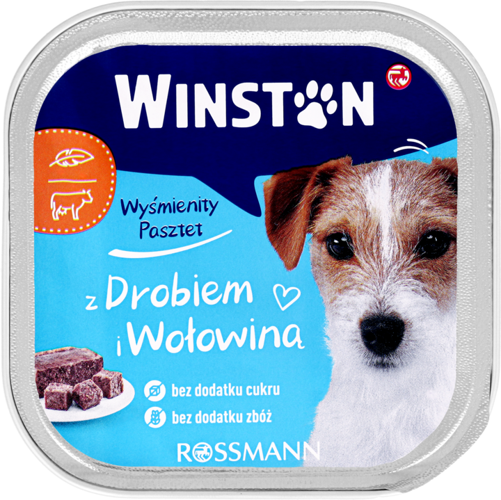 WINSTON, karma pełnoporcjowa mokra dla dorosłych psów, z drobiem i wołowiną, 300 g