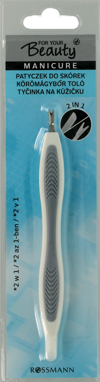 FOR YOUR BEAUTY, Manicure, patyczek do skórek, 2w1, różne kolory, 1 szt.