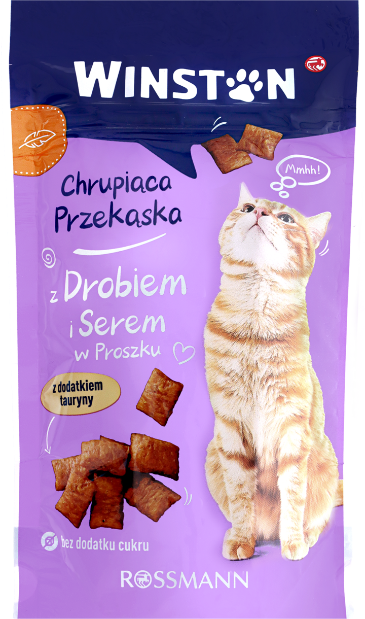 WINSTON, karma uzupełniająca dla dorosłych kotów, z serem i drobiem, 50 g