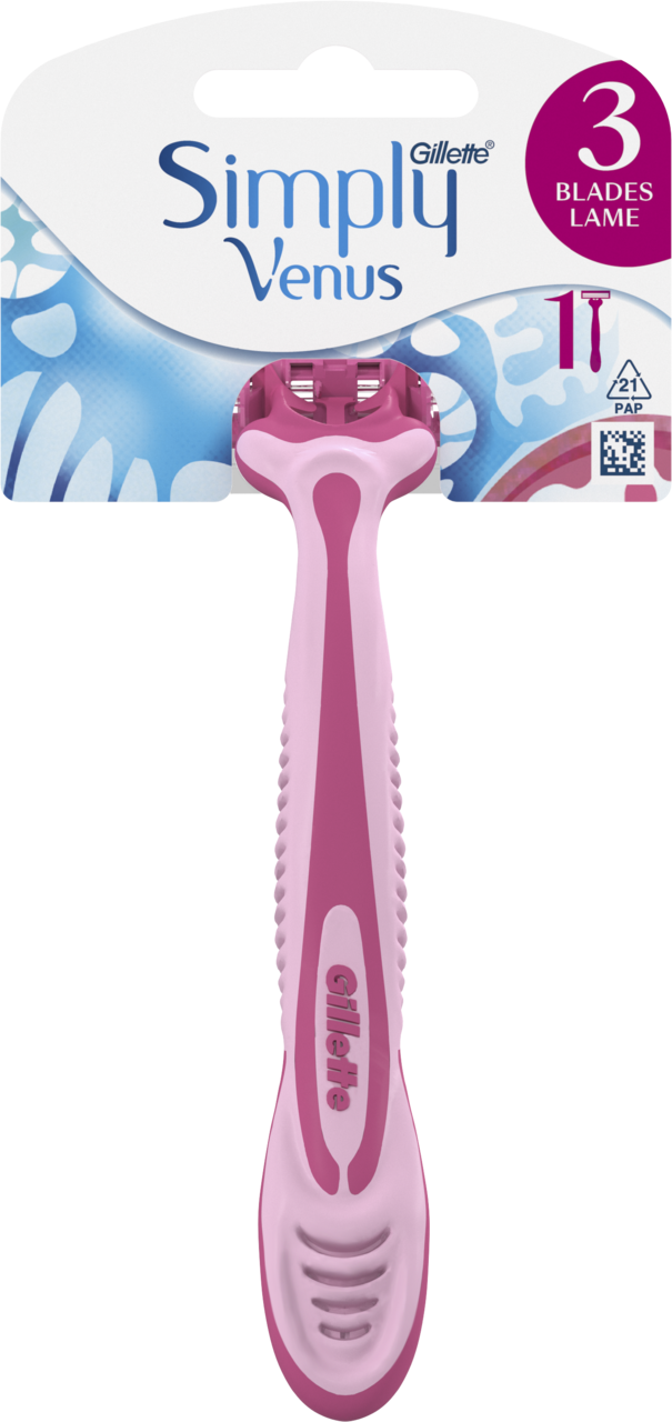 GILLETTE VENUS, Simply, maszynka do golenia dla kobiet, 3 ostrzowa, 1 szt.