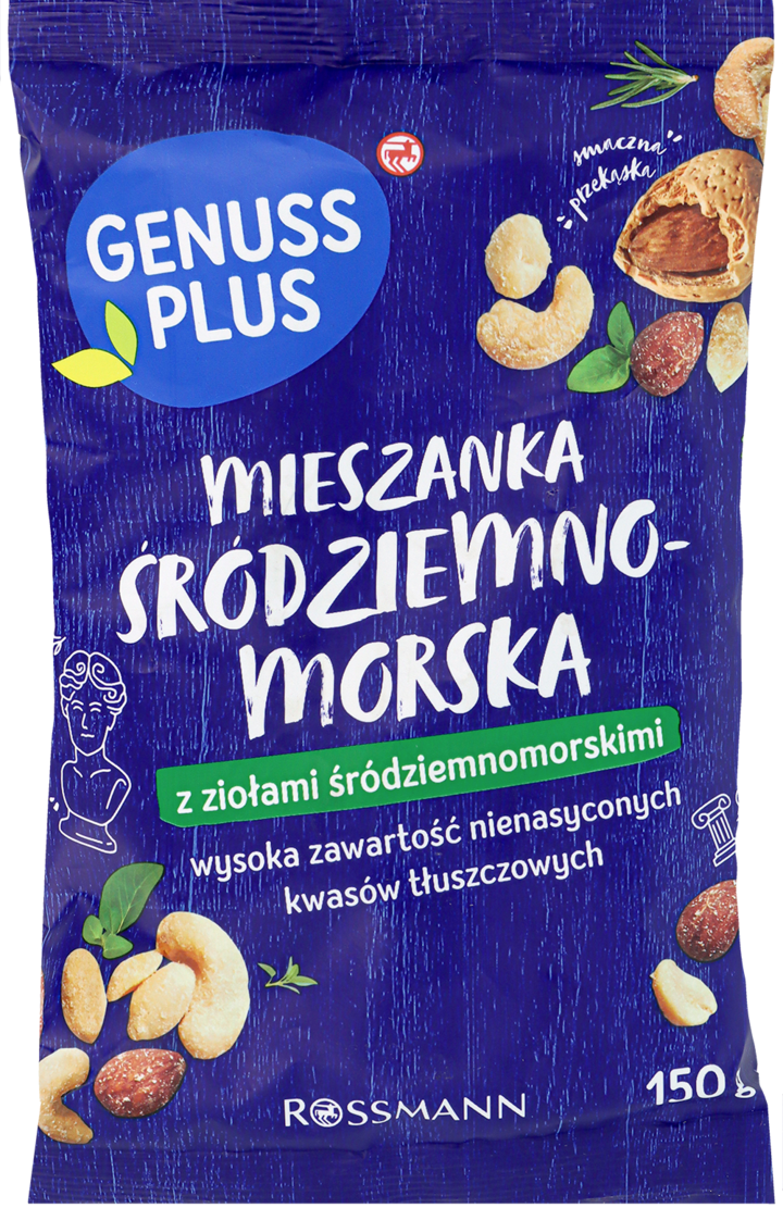 GENUSS PLUS, mieszanka orzechów, śródziemnomorska, 150 g