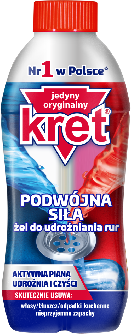 KRET, Podwójna Siła, żel do udrożniania rur, 700 g