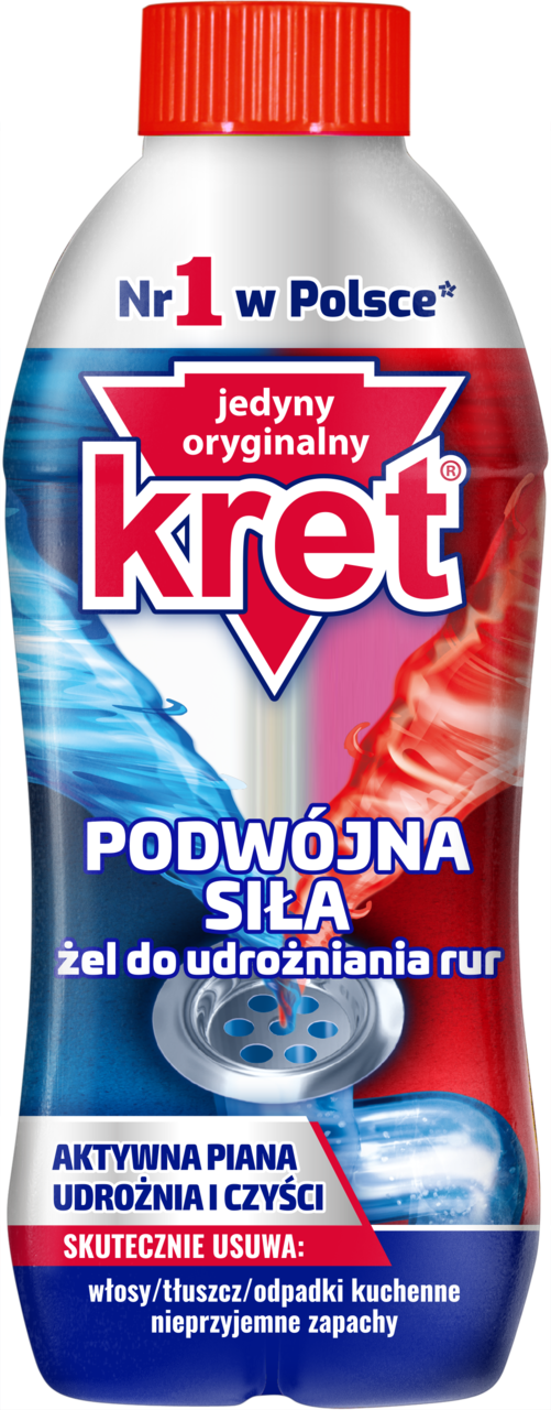 KRET, Podwójna Siła, żel do udrożniania rur, 700 g