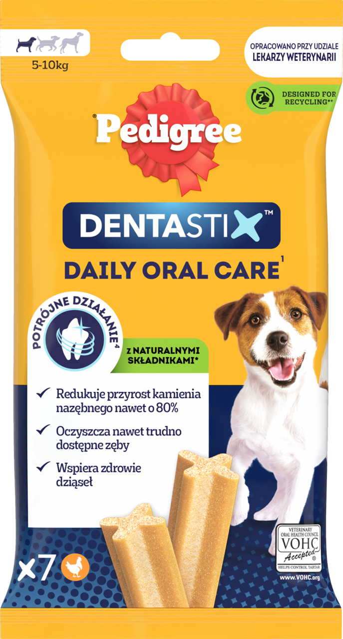 PEDIGREE, DentaStix, karma uzupełniająca dla psów powyżej 4 miesiąca, 5-10 kg, 110 g