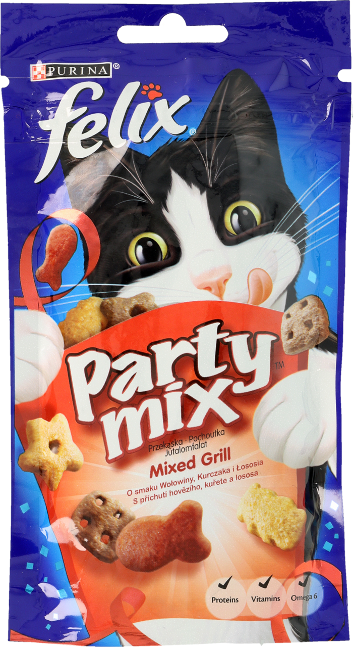 PURINA FELIX, Mixed Grill Party Mix, karma uzupełniająca dla dorosłych