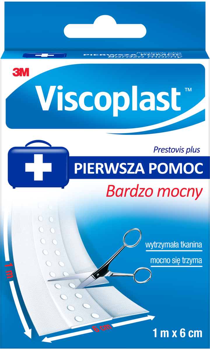 3M VISCOPLAST, Pierwsza Pomoc, plaster do cięcia na tkaninie, bardzo mocny, 1 szt.