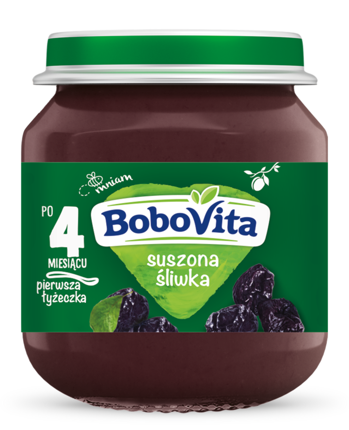 BOBOVITA, Pierwsza łyżeczka, deserek w słoiczku, Suszona Śliwka, 4m+, 125 g