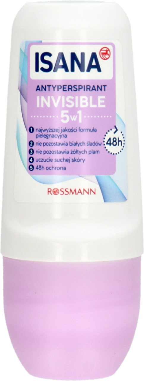 ISANA, Invisible, antyperspirant w kulce, dla kobiet, 5w1, 48h, 50 ml