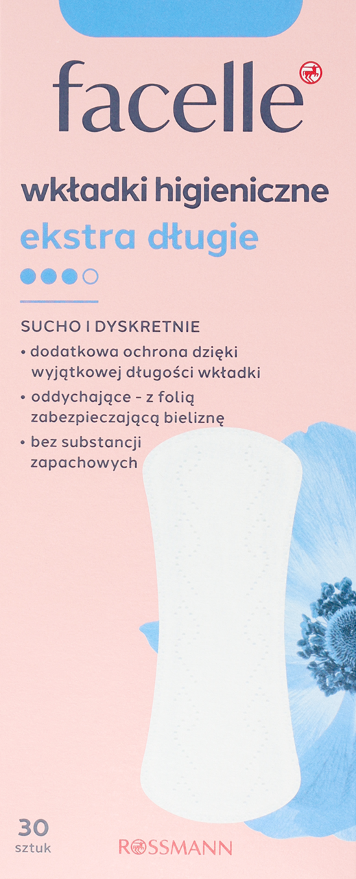 FACELLE, wkładki higieniczne, Ekstra Długie, 30 szt.
