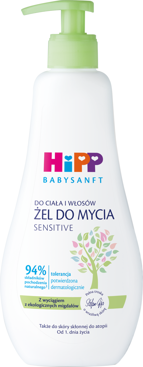 HIPP, Baby Sanft Sensitive, żel do mycia ciała i włosów dla dzieci, od 1. dnia życia, 400 ml
