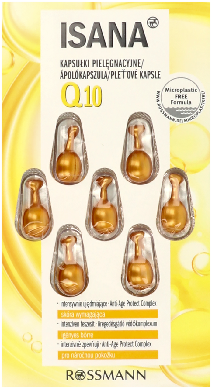 ISANA, kapsułki do twarzy, pielęgnacyjne, Q10, 7 x 0,38 ml