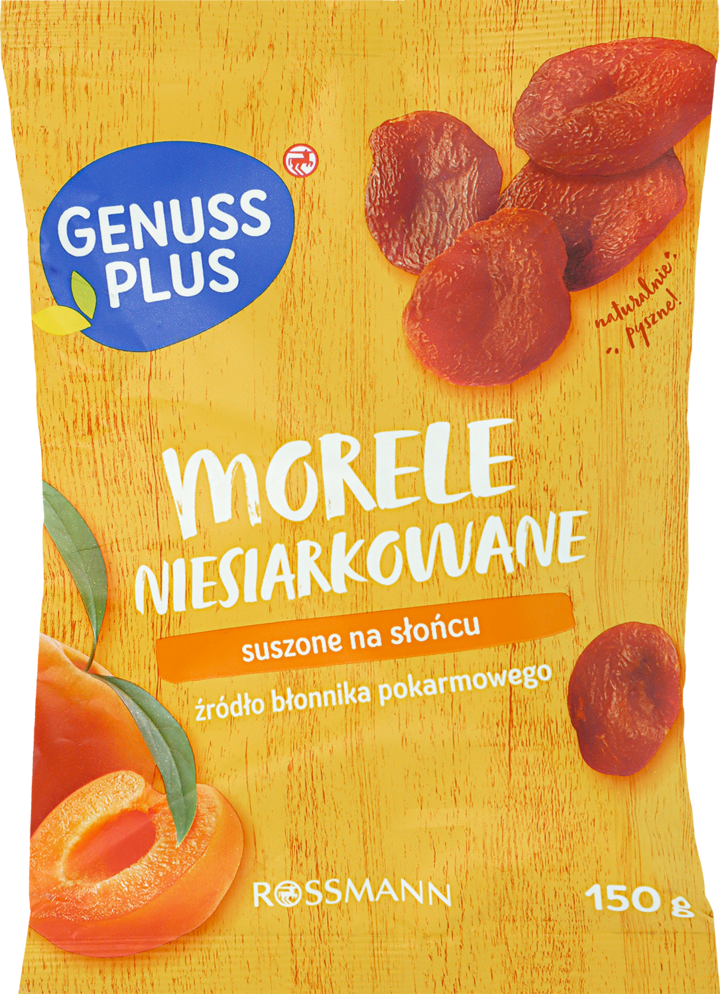 GENUSS PLUS, suszone morele, niesiarkowane, 150 g