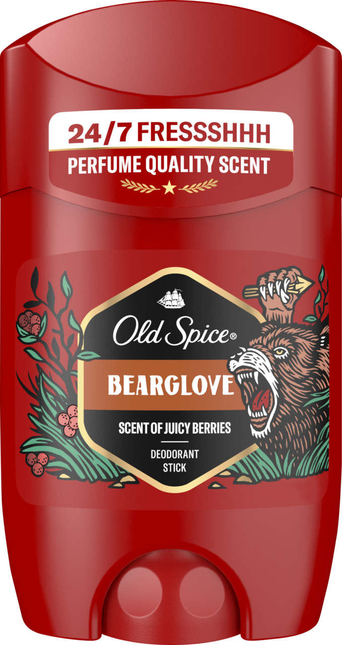 OLD SPICE, Bearglove, dezodorant w sztyfcie, dla mężczyzn, Juicy Berries, 50 ml