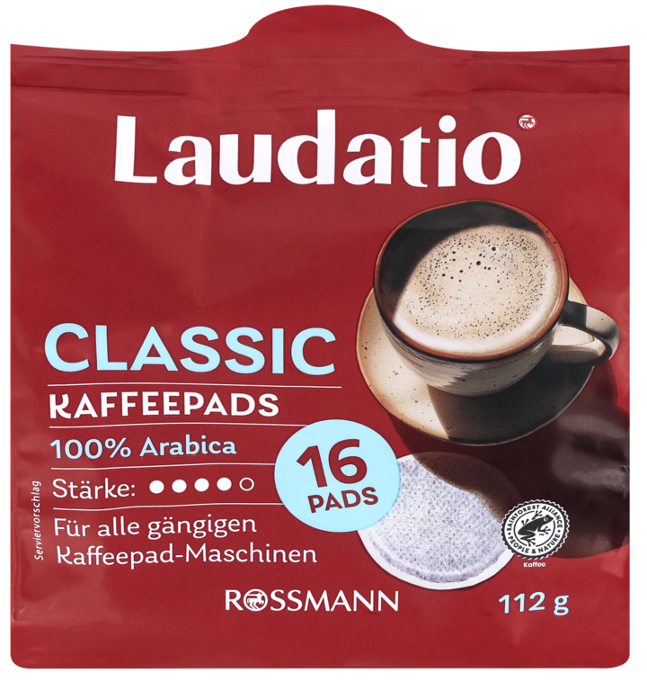 LAUDATIO, Classic, kawa mielona, palona, w saszetkach, 100% Arabica, 112 g