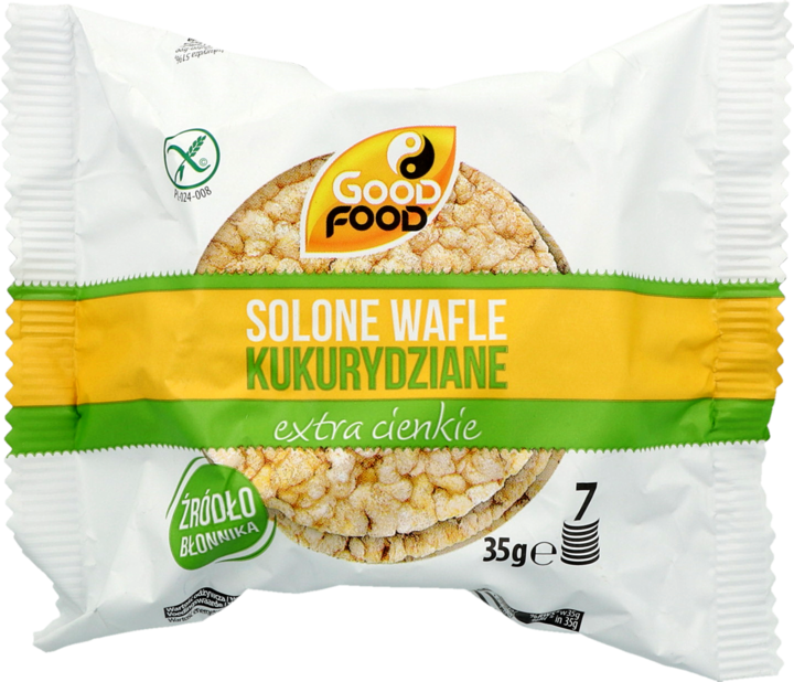 GOOD FOOD, Extra Cienkie, wafle kukurydziane, z Solą Morską, 35 g