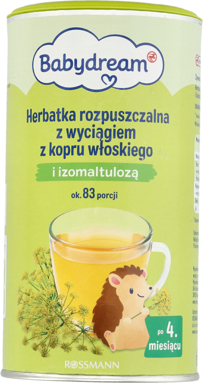 BABYDREAM, herbatka rozpuszczalna z kopru z izomaltulozą, po 4. m-cu życia, 190 g