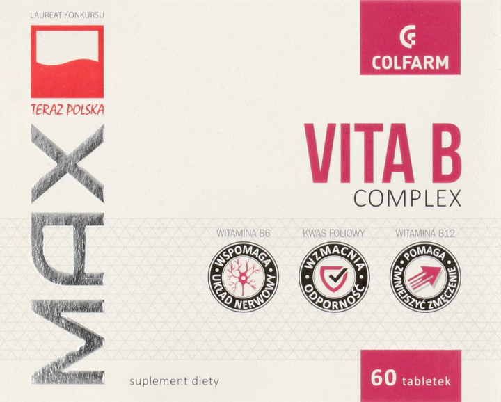 VITAMINUM B, tabletki, Witamina B complex, suplement diety, 60 szt.