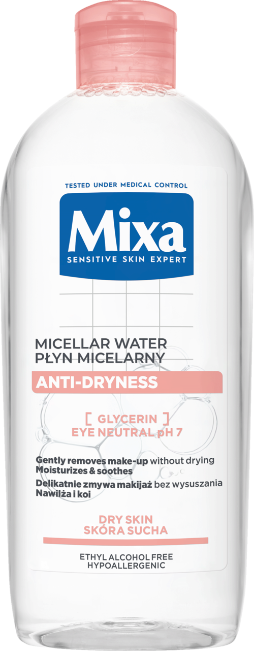 MIXA, Przeciw Przesuszaniu, płyn micelarny, skóra sucha, 400 ml