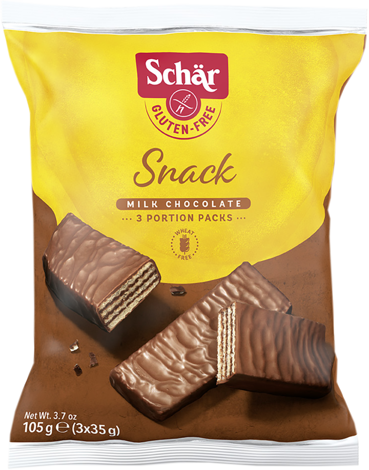 SCHÄR, Snack, wafelki z orzechami laskowymi, polewany czekoladą, bezglutenowy, 3 x 35 g